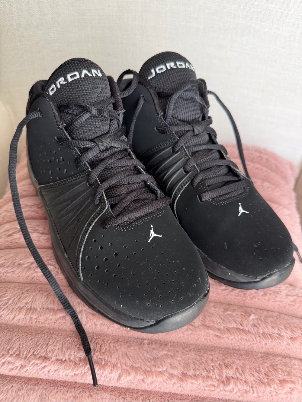 Jordan Black Low-Top Basketball Sneakers with White Jumpman